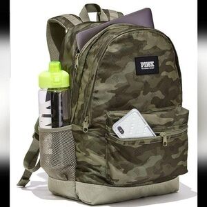 PINK Victoria's Secret Green Camo Backpack